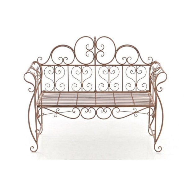 Bänk i rustik design, 128 cm bred, i gammalbrun metall 10_0002938 kastanj