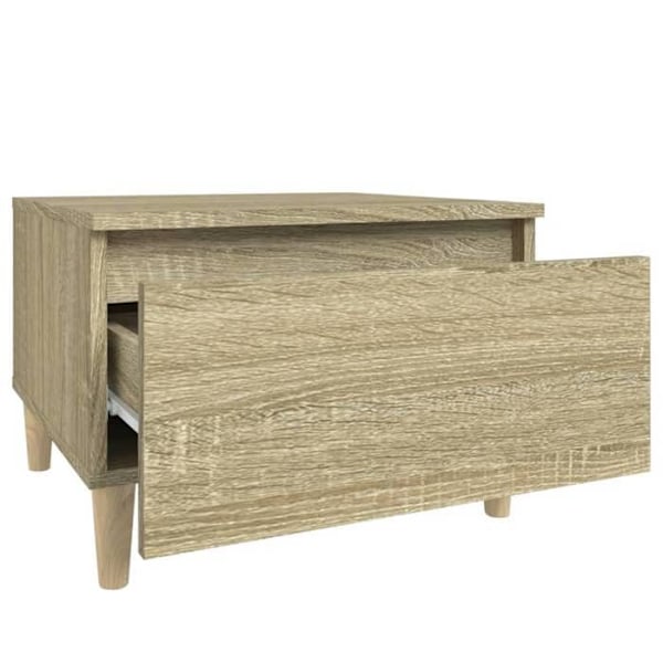 Bord- og sidebord med skuffe 50 x 46 x 35 cm i ingeniørtræ farve eg DEC032420 kastanj