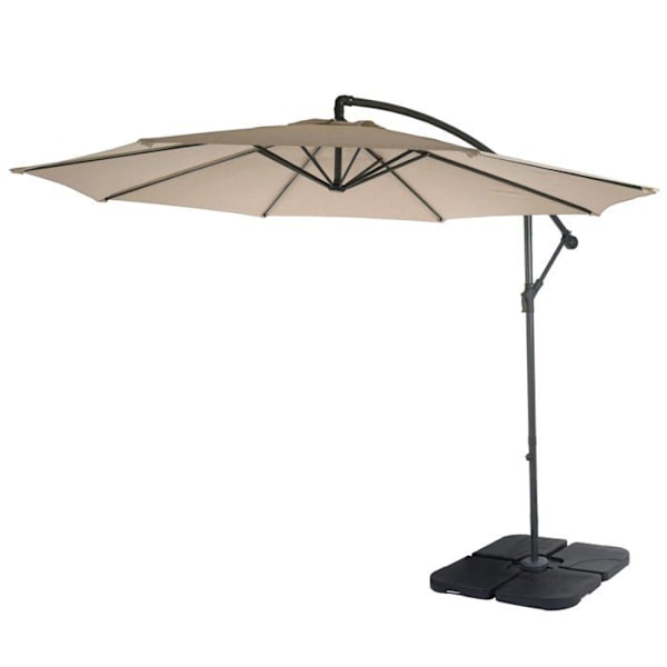 Poikkeava aurinkovarjo - Ei määritelty - Ø 3m - Kallistettava - Polyesteri/Rauta - 11kg sand Beige