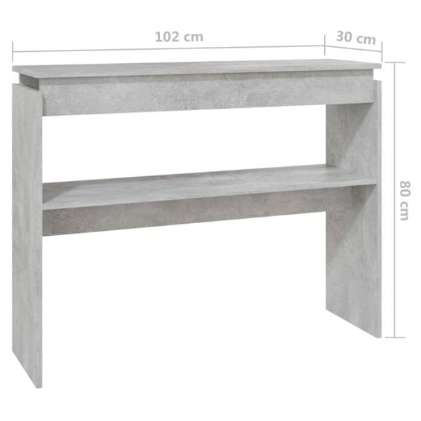 Praktisk konsolbord til en organiseret entré 102 x 30 x 80 cm ingeniørtræ grå DEC032014 kastanj