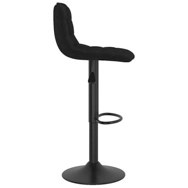 Barstol x1 moderne høj stol i velour og sort stål DEC029529 Svart