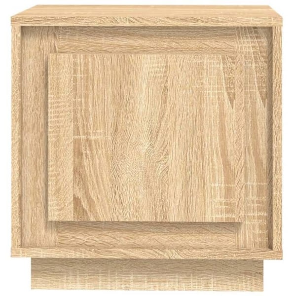 Set med 2 sängbord med fack med dörr 44 x 35 x 45cm i ingenjörsträ, färg ek DEC035892 kastanj