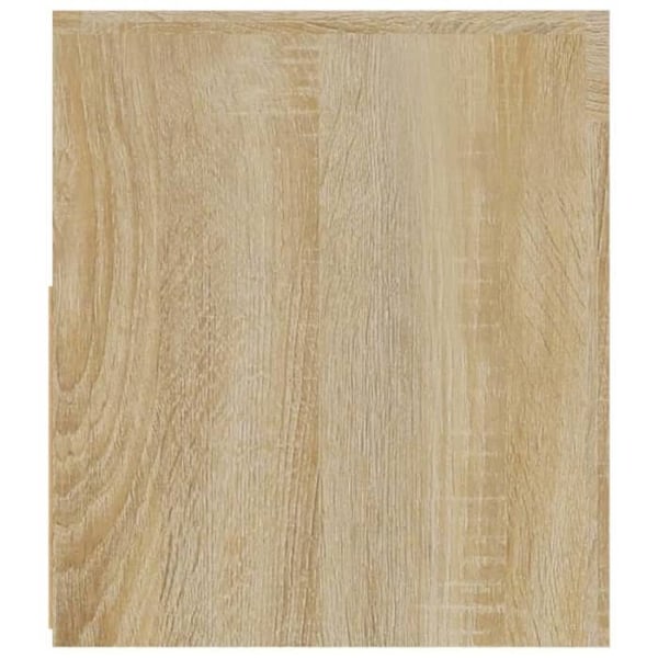 Sæt med 2 natborde med LED-lys og skab med dør 60 x 35 x 40 cm ingeniørtræ farve eg DEC034839 kastanj