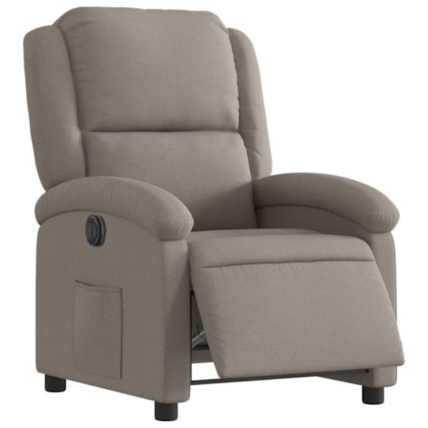 TV-recliner med elektrisk lutningsfunktion, mycket bekväm i taupe-tyg DEC028564 Guld