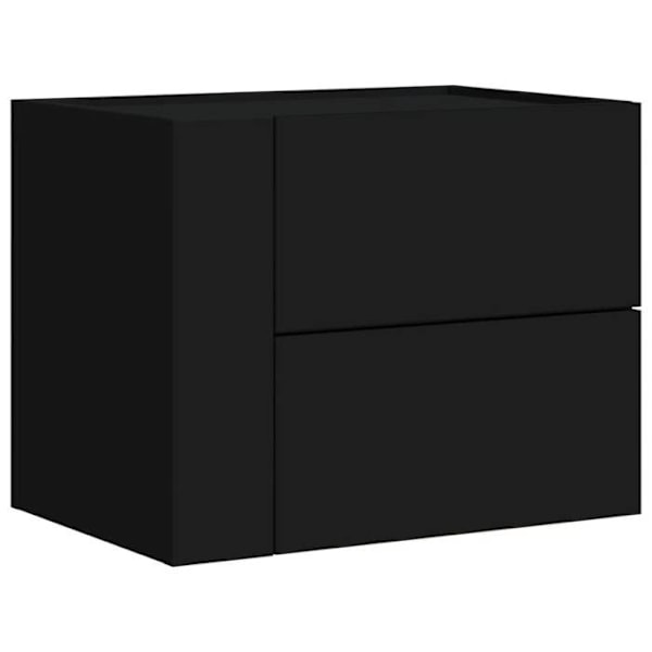 Væghængt natbord med to skuffer 45 x 30 x 35 cm i sort ingeniørtræ DEC034316 kastanj