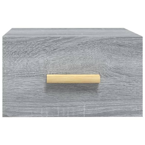 Sæt med 2 væghængte natborde med skuffe 35 x 35 x 20 cm grå ingeniørtræ DEC036109 kastanj