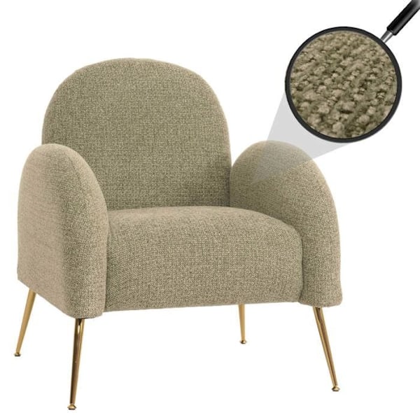 Lounge cocktail lænestol retro lys grøn chenille stof ekstra tyk polstring på 22 cm 04_0006860 Grön