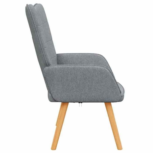 Modern design fåtölj soffa med ljusgrått tyg och trä DEC026663 kastanj