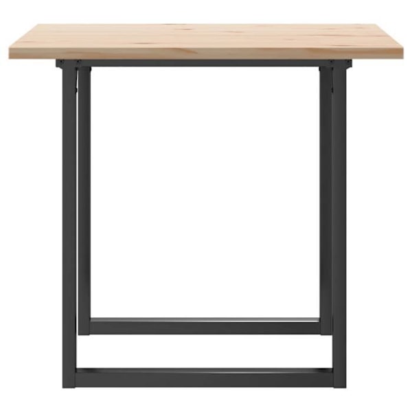 Teollinen design ruokapöytä keittiöön 80 x 80 x 75,5 cm massiivipuusta ja teräksestä DEC036797 kastanj