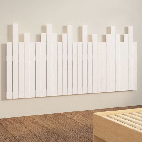 Sänggavel tillbehör sovrum väggmöbel 166 x 3 x 80 cm massivt trä vit TDL0202706 Vit
