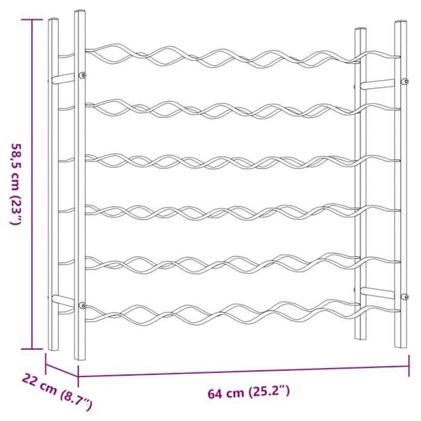 Opbevaringshylde til vinflasker i metal guld DEC024319 til 36 flasker Metall