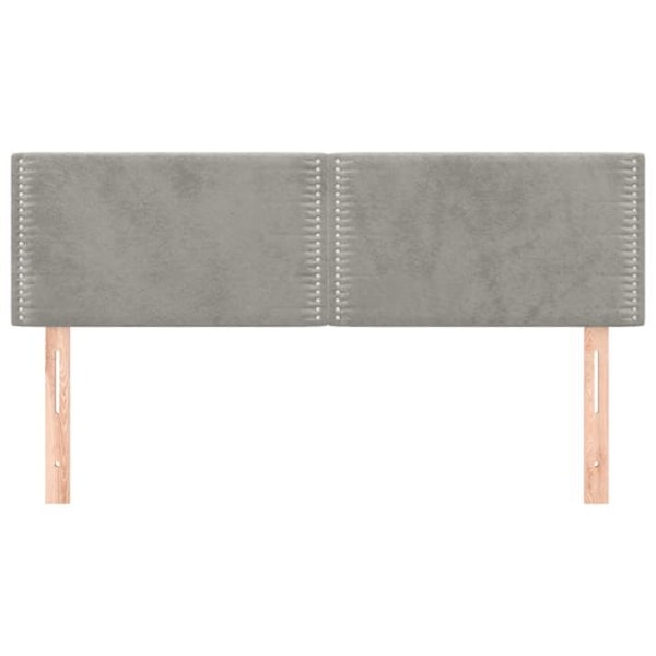 Sängynpääty, vuodevaruste, makuuhuoneen huonekalut 2 osassa 72 x 5 x 78/88 cm vaaleanharmaa samettikangas TDL0206425 Grå