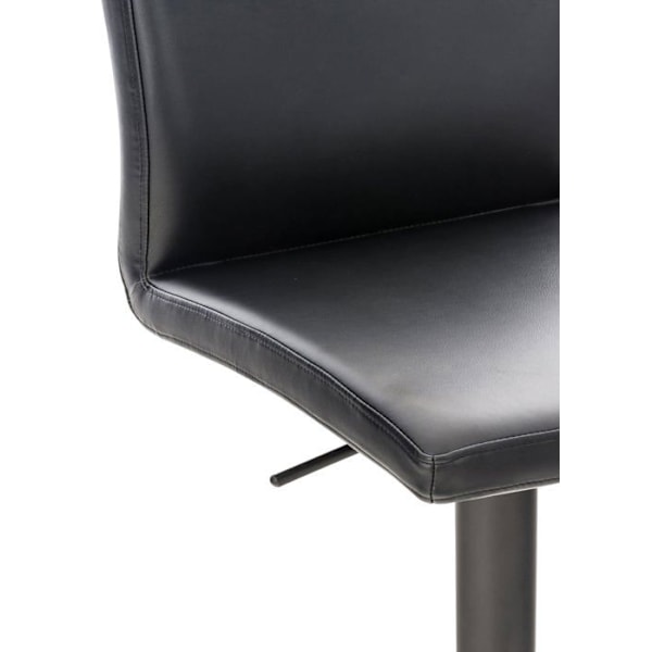 Barstool x1 korkeudensäätö ja 360° kääntyvä, pyöreä musta metallialusta, musta PVC-istuin 10_0004566 Metall