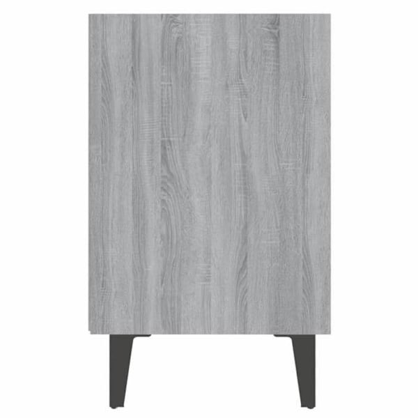 Sängbord 2 hyllor med metallben 40 x 30 x 50 cm grå ingenjörsträ DEC033255 kastanj