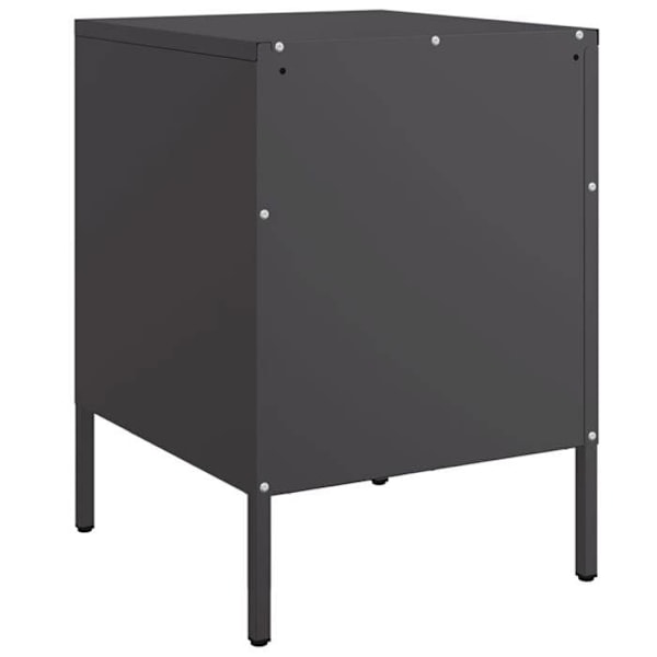 Sæt med 2 natborde med skab med dør 36 x 39 x 50,5 cm sort stål DEC035483 Svart