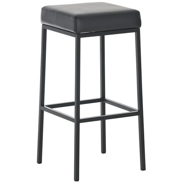 Barstol - Design - Sort - Syntetisk - Mat sort metal - Komfortabel og elegant Svart