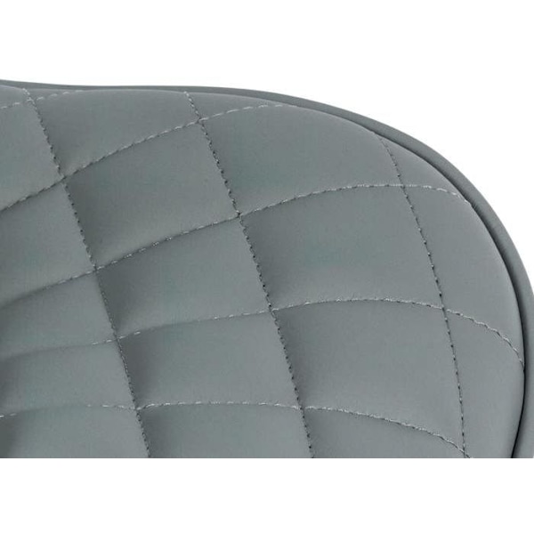 Barstol x1 sæde med dekorative diamantsting i grå PVC og sorte metalben 10_0005226 Grå