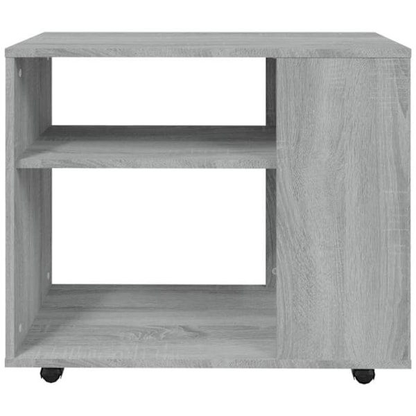 Sivupöytä sohvan päätyyn pyörillä 70 x 35 x 55 cm komposiitista harmaa DEC032539 kastanj