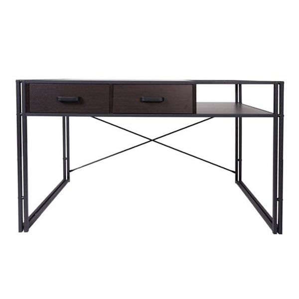 Computer desk - Industrial design - Brown - Straight