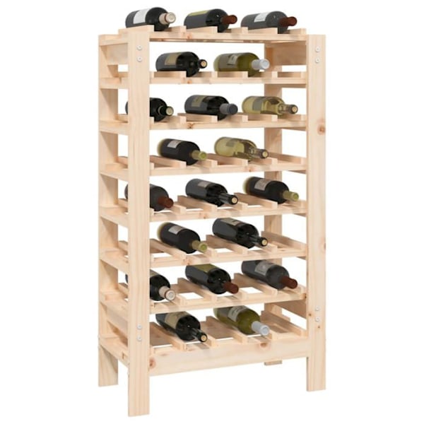 Flaskeholder hylde til opbevaring op til 40 vinflasker 61,5 x 30 x 107,5 cm i fyrretræ DEC024356 kastanj