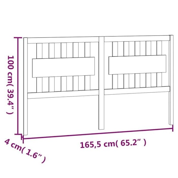 Sängynpääty lisävaruste makuuhuone huonekalu 165,5 x 4 x 100 massiivipyökki