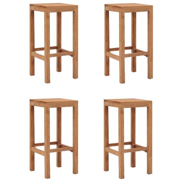 Sæt af 4 barstole, klassisk design i teaktræ DEC029911 kastanj
