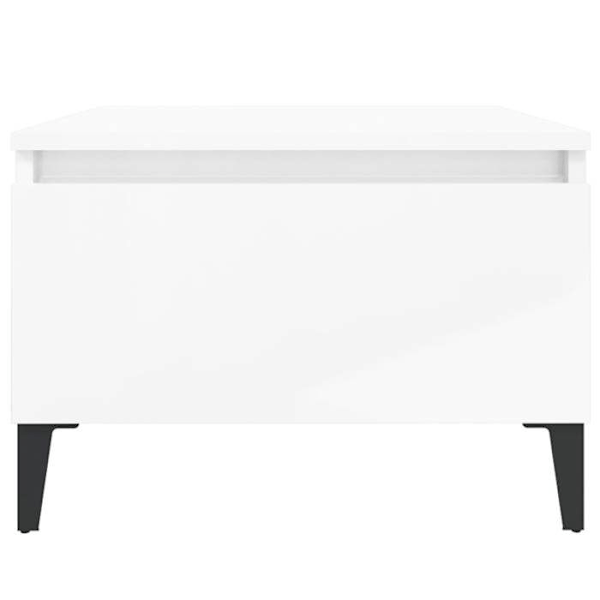 Sæt af 2 sideborde med skuffe 50 x 46 x 35cm i hvidt ingeniørtræ DEC032653 Vit