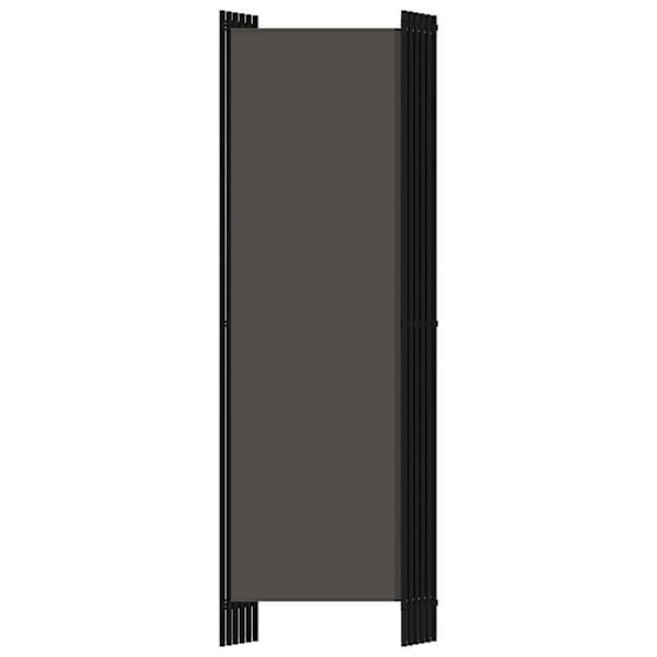 Kuuden paneelin huoneen jakava paraventti, koko 300 x 180 cm, antrasiitti kangasta ja metallia DEC031035 Metall