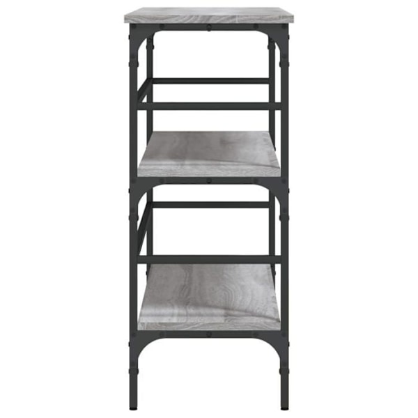 Praktisk konsolbord med opbevaringshylder 100 x 32 x 75 cm, grå ingeniørtræ og metal DEC032195 kastanj