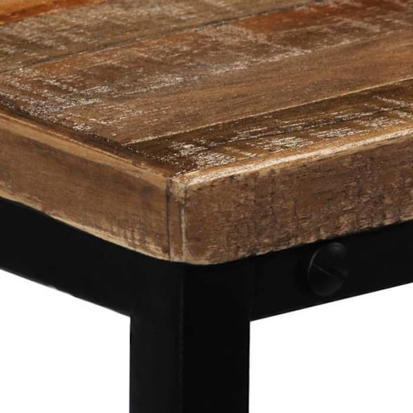 Modern consolebord sidobord 90 x 30 x 76 cm massiv återvunnen teak + stål DEC032260 Flerfärgad