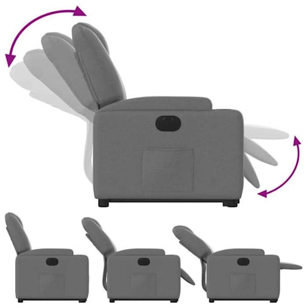 Sofa-lift TV-lænestol med elektrisk løftefunktion, meget komfortabel i mørkegrå stof DEC028366 Grå