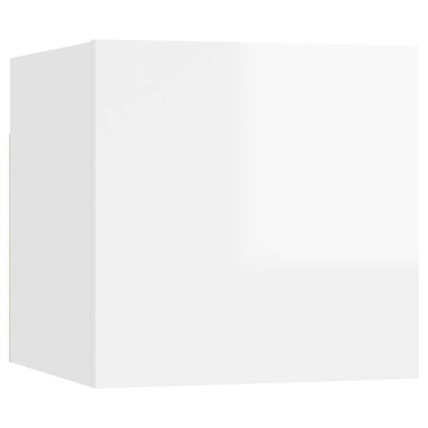 Væghængt natbord med rum og dør 30,5 x 30 x 30 cm hvidt ingeniørtræ DEC033436 Vit