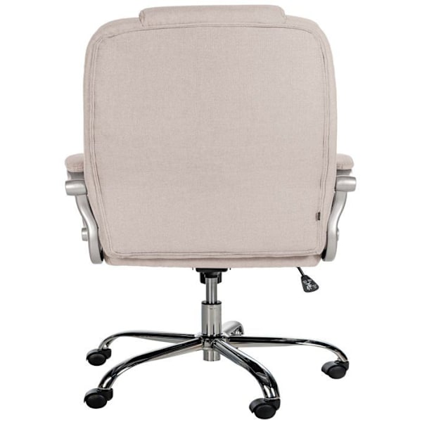 Ergonomisk kontorsstol är bekväm i creme färg och krommetall 10_0002384 Grädde