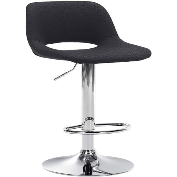 Baari stool korkea x1 mustalla kankaalla jalustassa kromimetalli 10_0004613 Metall