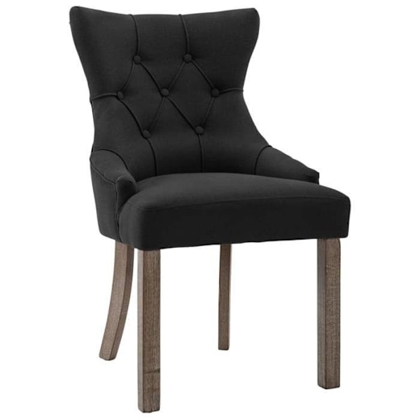 Matstolar - Modern design - Set om 2 - Svart tyg - Optimal komfort - Samtida stil Svart