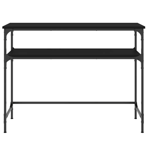 Toiminnallinen ja tyylikäs konsolipöytä hyllyillä 100 x 35,5 x 75 cm mustaa MDF-levyä ja metallia DEC032074 kastanj