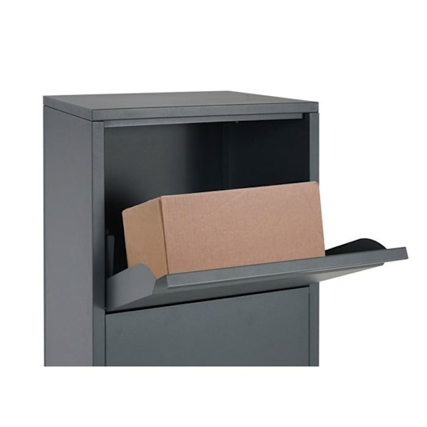 Pakkeæske postkasse på ben med lås 140x46x45 cm galvaniseret stål antracit 04_0005915 Flerfärgad