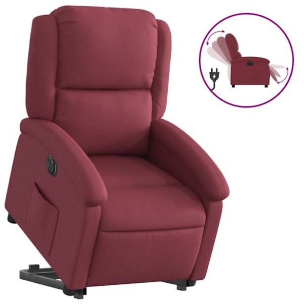 Recliner TV med elektrisk lyftfunktion mycket bekväm i bordeaux tyg DEC028540 Bordeaux