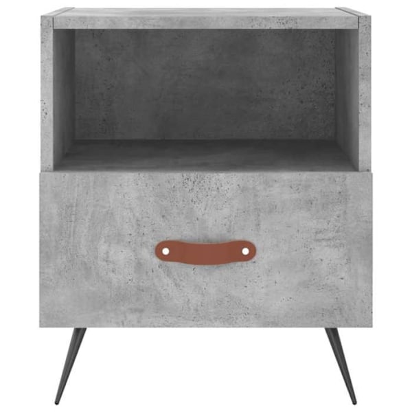 Sæt af 2 natborde med skuffe og åbent rum 40 x 35 x 47,5 cm i grå ingeniørtræ og jern DEC035903 kastanj
