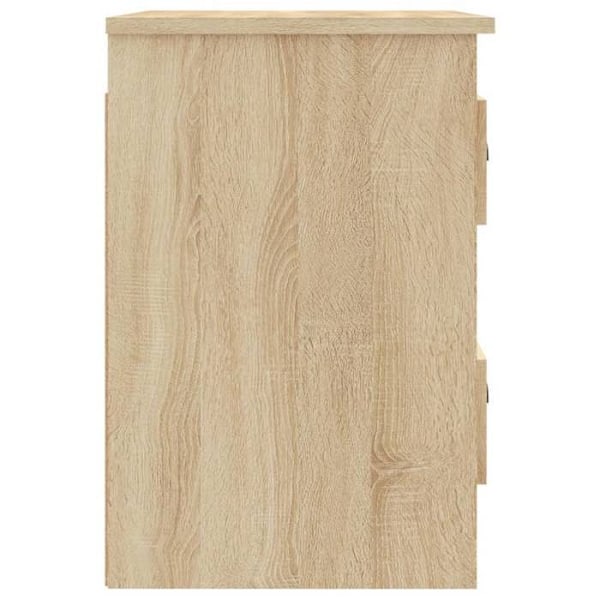 Væghængt natbord med to skuffer 41,5 x 36 x 53 cm i ingeniørtræ farve eg DEC034286 kastanj