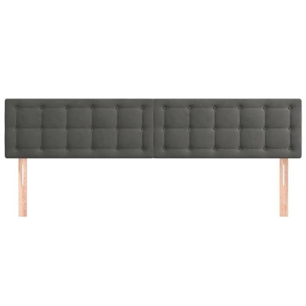 Hovedgærde - Ikke specificeret - 100x5x78/88 cm - Mørkegrå velour - Klassisk stil - 2 dele Mörkgrå