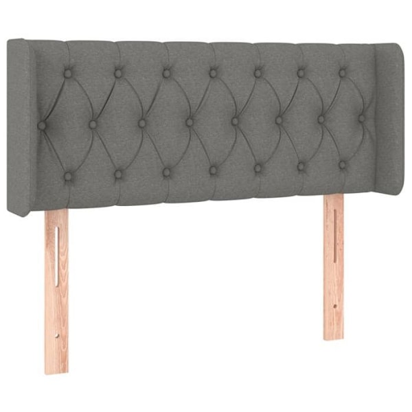 Hovedgærde til seng, soveværelse møbel med sidekant 103 x 16 x 78/88 cm mørkegrå stof TDL0205063 Grå