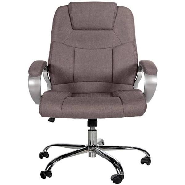 Ergonomisk kontorstol er komfortabel i taupe stof og krommetal 10_0002387 Metall
