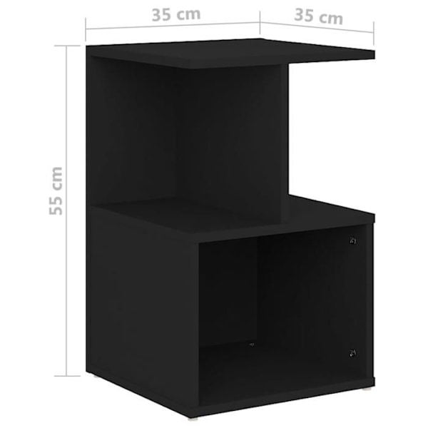 Sæt med 2 natborde med hylde og rum 35 x 35 x 55 cm sort ingeniørtræ DEC035476 kastanj