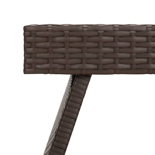 Side table for indoor or outdoor 60 x 40 x 38 cm brown wicker DEC032515 kastanj