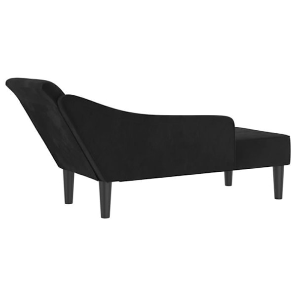 Meridienne chaise longue sohva sisätiloihin mustista samettityynyistä DEC026091 Svart
