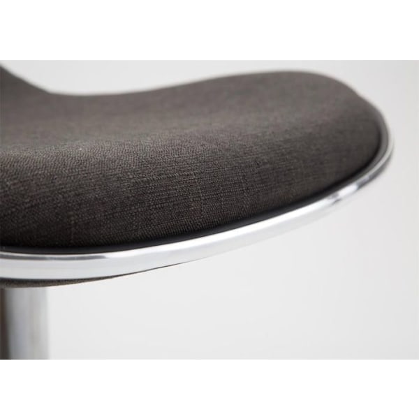 Barstol x1 ergonomisk sæde i mørkegrå stof, fod i krom-udseende trompetmetal 10_0005388 Grå