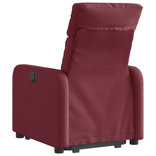 Fåtölj med relax och bekvämt vaddering, elektrisk lyftfunktion i bordeaux tyg DEC028163 Bordeaux
