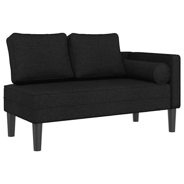 Chaiselong - DEC026090 - Svart - 116,5 x 62 x 57,5 cm - Polyester tyg - Högresilient skum Svart