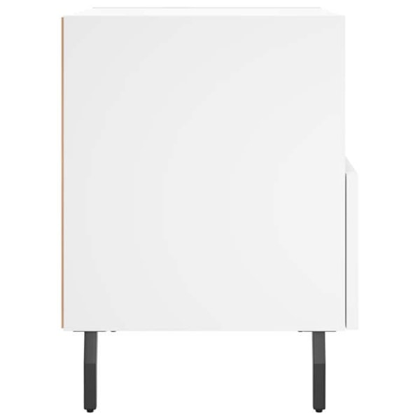 Sæt med 2 natborde med skuffe og åbent rum 40 x 35 x 47,5 cm hvidt ingeniørtræ DEC034920 Vit